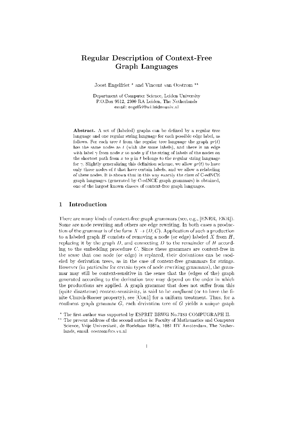Regular Description of Context-Free Graph Languages
