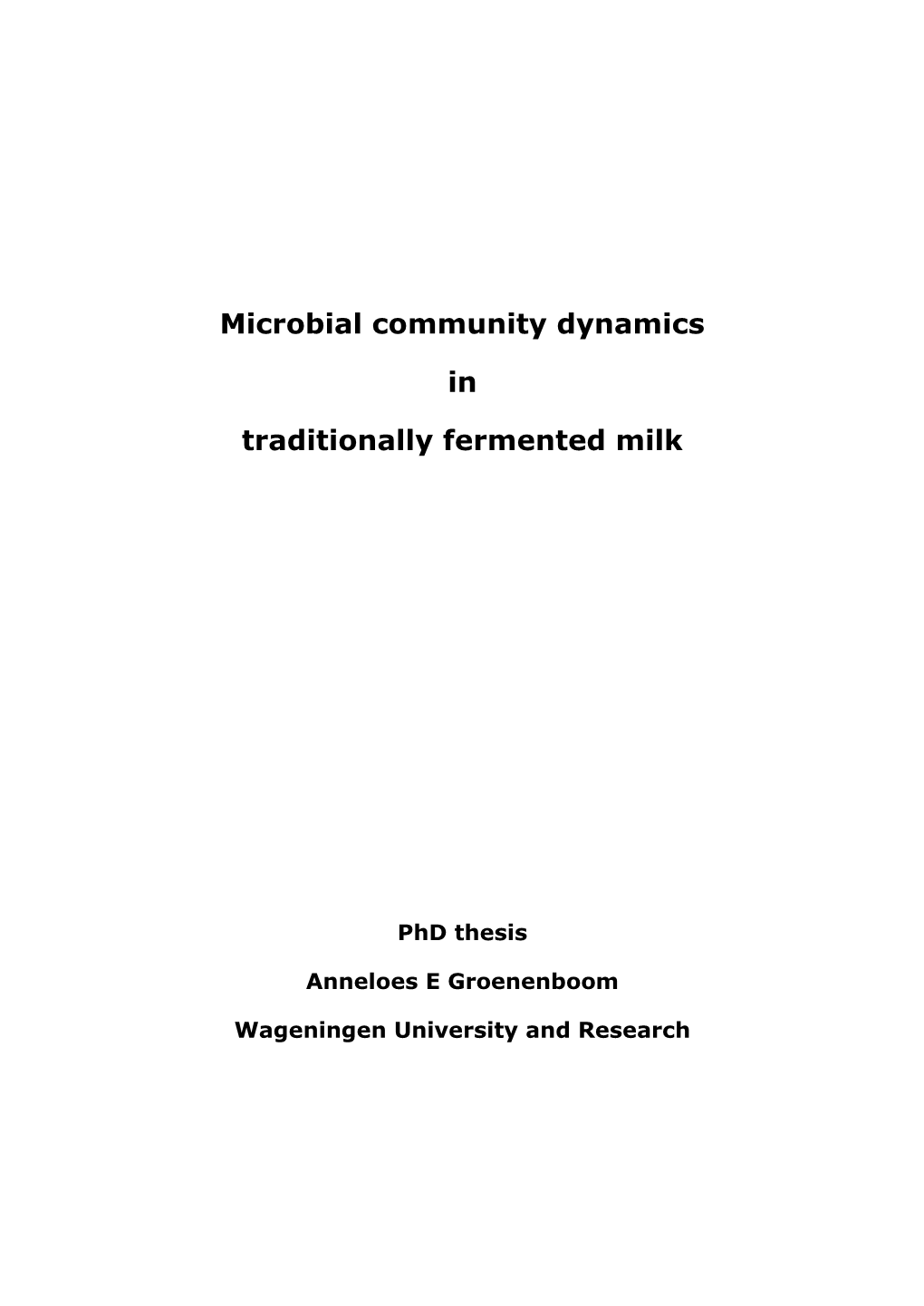 Microbial Community Dynamics In