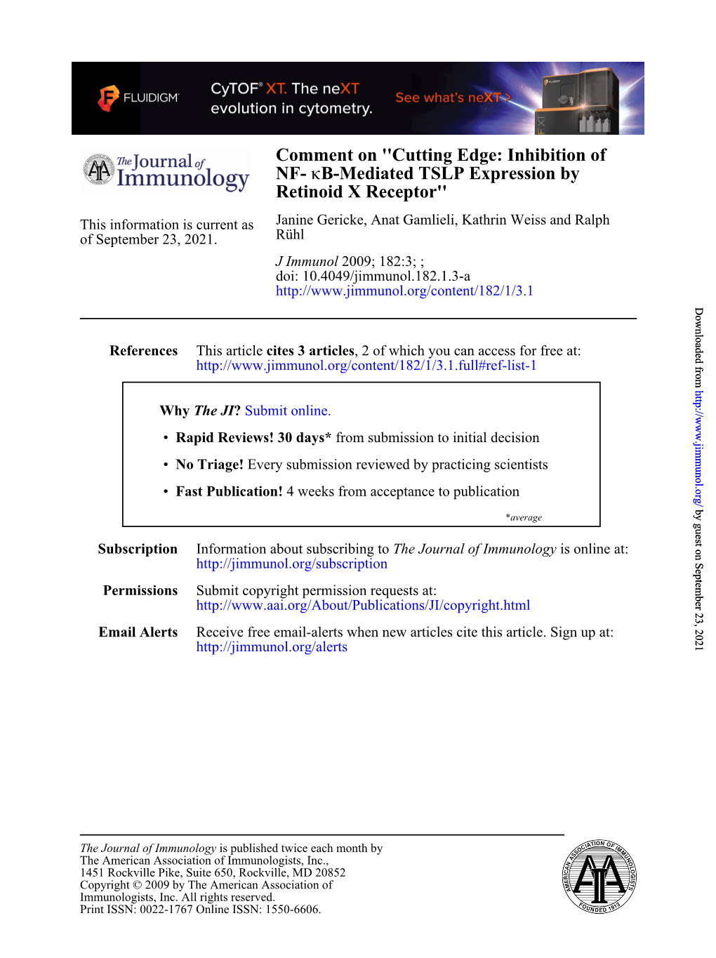 Retinoid X Receptor'' B-Mediated TSLP Expression by Κ NF