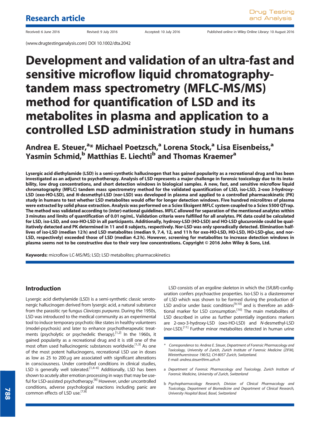 Development and Validation of an Ultra-Fast and Sensitive Microflow