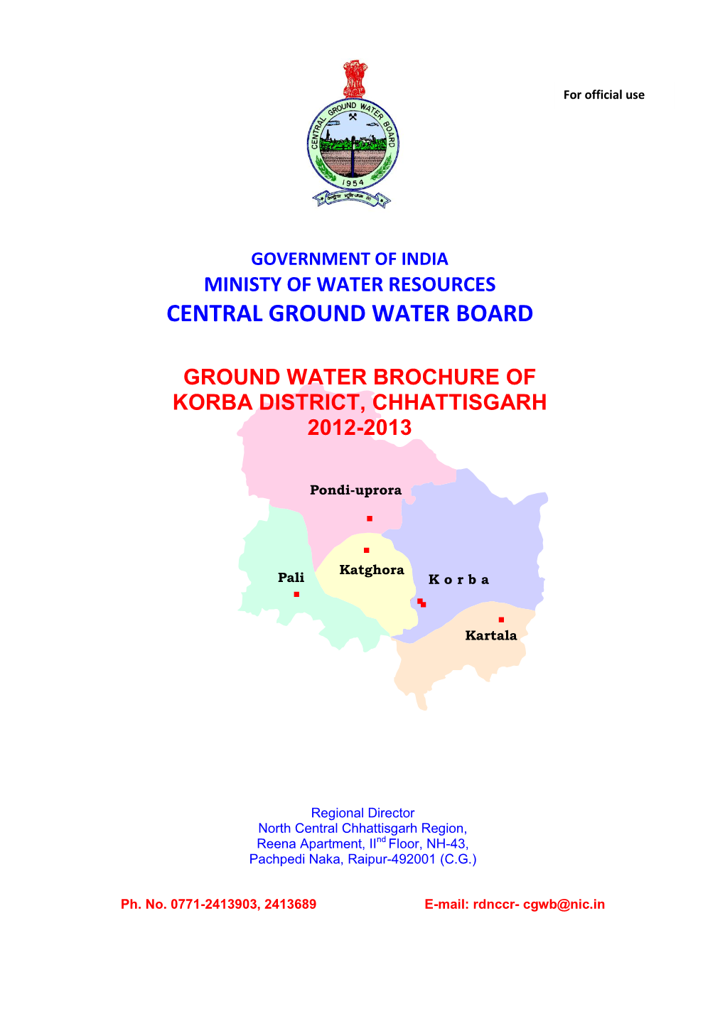 Korba District, Chhattisgarh 2012-2013