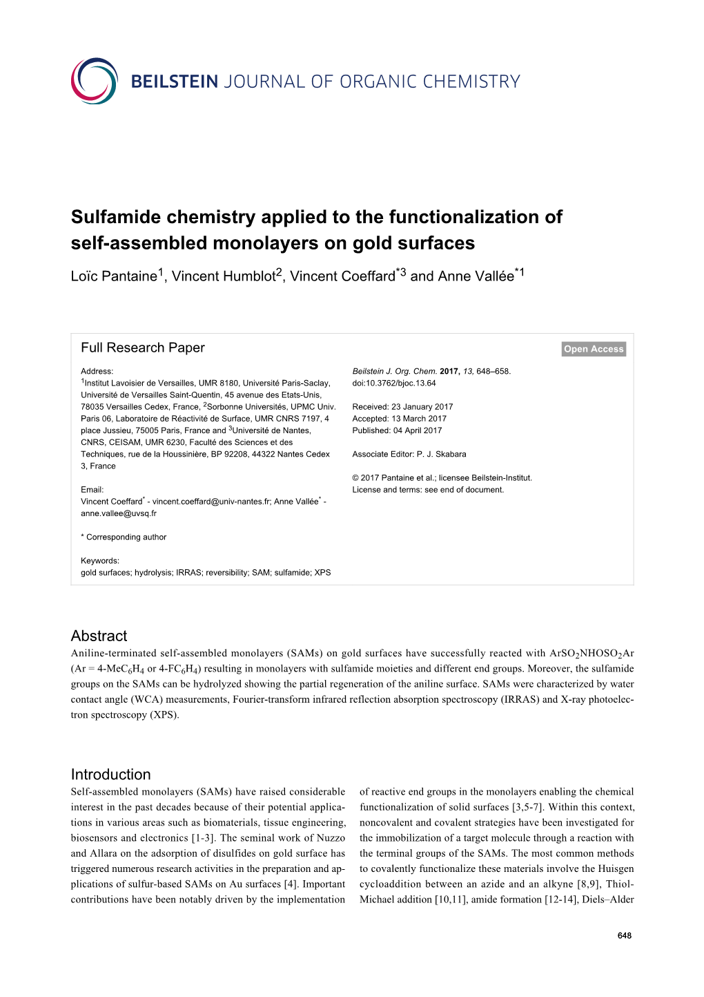 Sulfamide Chemistry Applied to the Functionalization of Self-Assembled Monolayers on Gold Surfaces