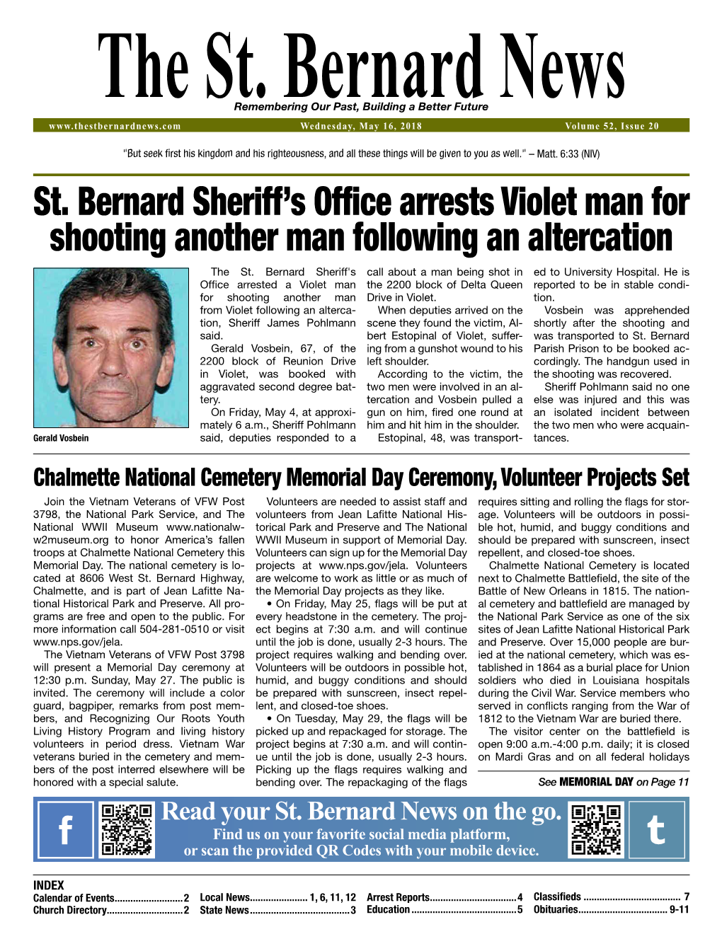 St. Bernard Sheriff's Office Arrests Violet Man for Shooting Another