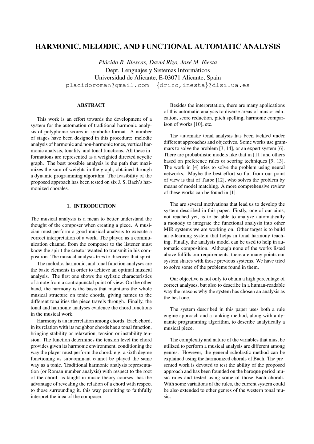 Harmonic, Melodic, and Functional Automatic Analysis