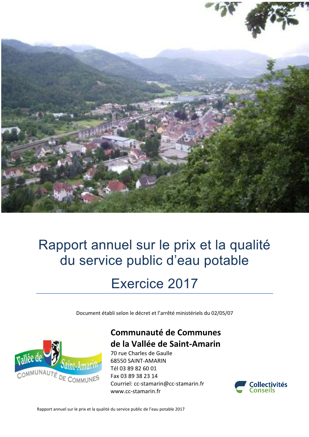 Rapport Annuel Sur Le Prix Et La Qualité Du Service Public D'eau Potable