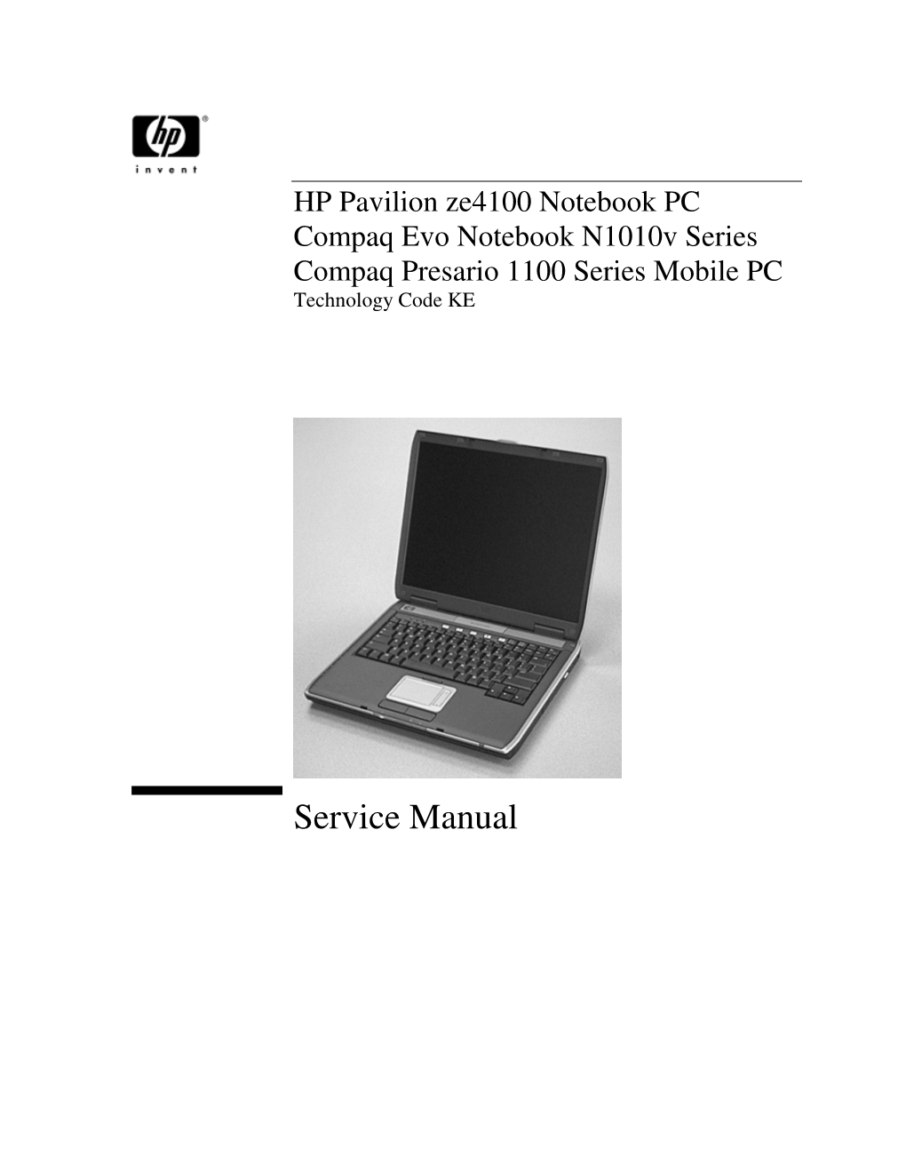 HP Pavilion Ze4100 Notebook PC / Compaq Evo Notebook N1010v