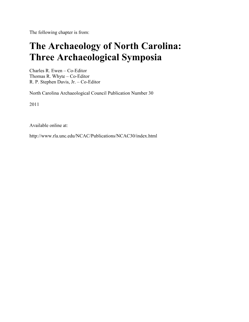 Late Quaternary Geoarchaeology and Geochronology of Stratified Aeolian Deposits, Tar River, North Carolina