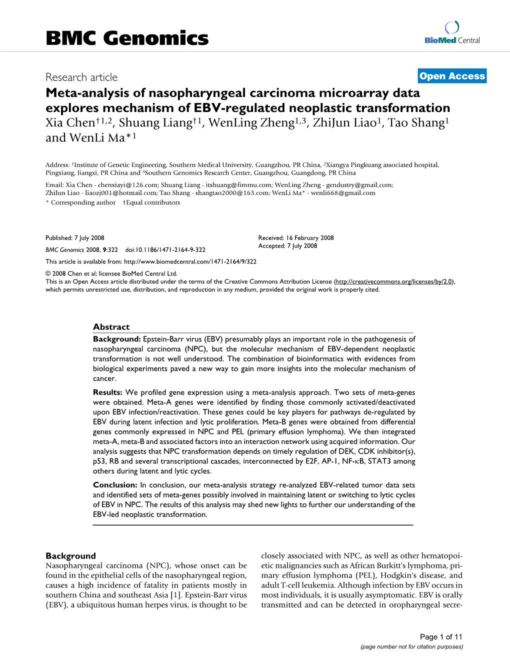 Meta-Analysis of Nasopharyngeal Carcinoma