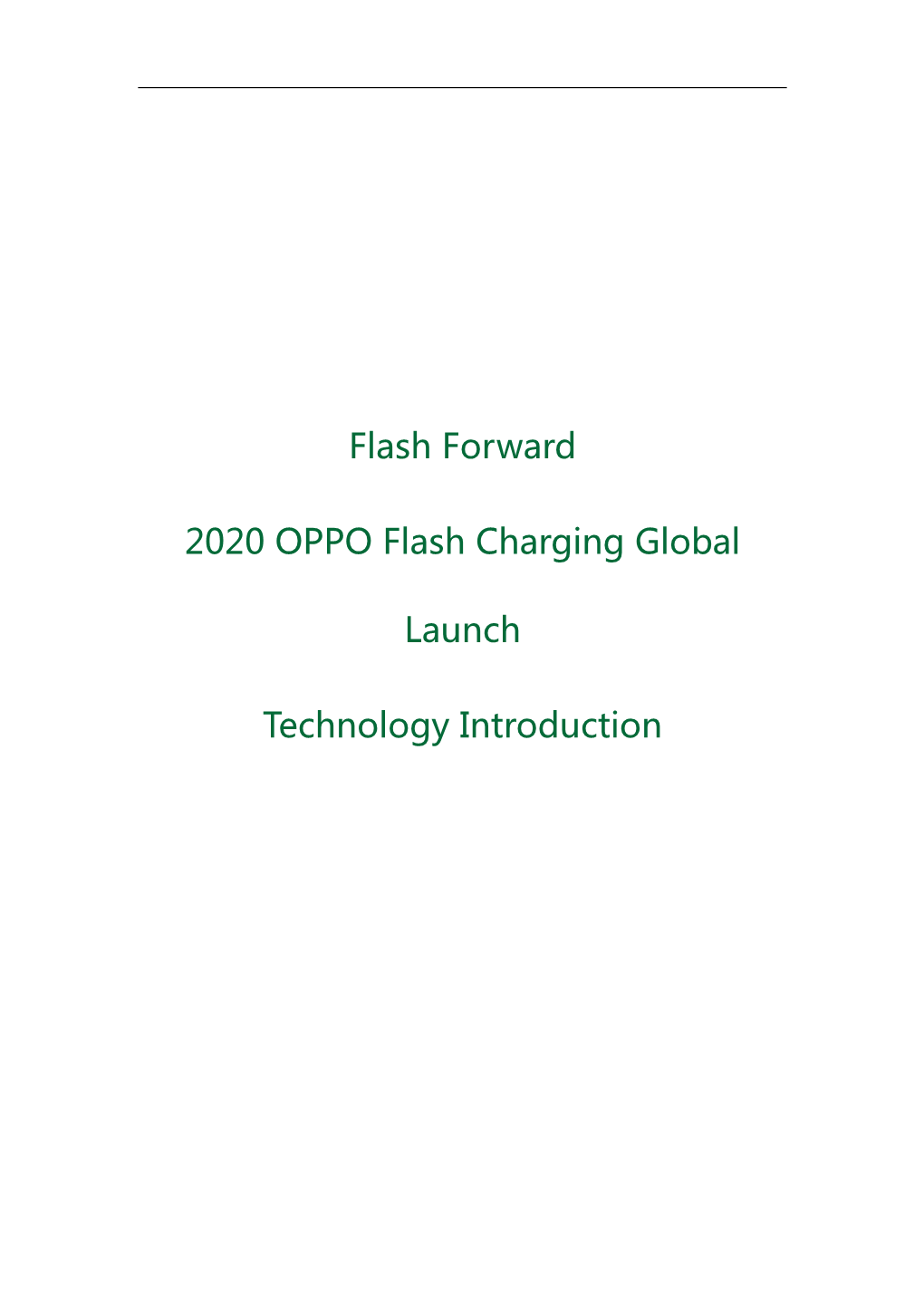 Flash Forward 2020 OPPO Flash Charging Global Launch