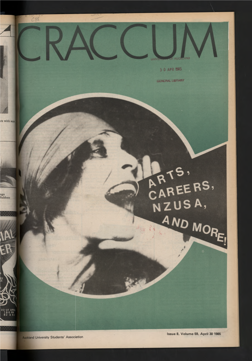 Issue 8, Volume 59, April 30 1985 Ckland University Students' Association EDITORIAL