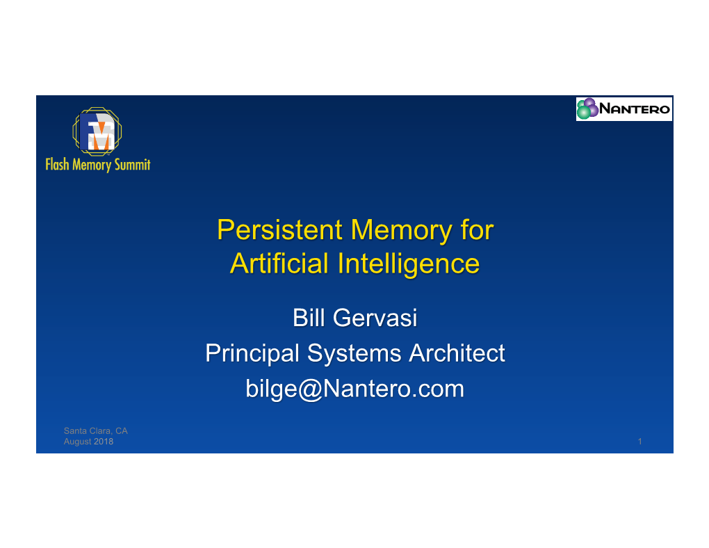 Persistent Memory for Artificial Intelligence