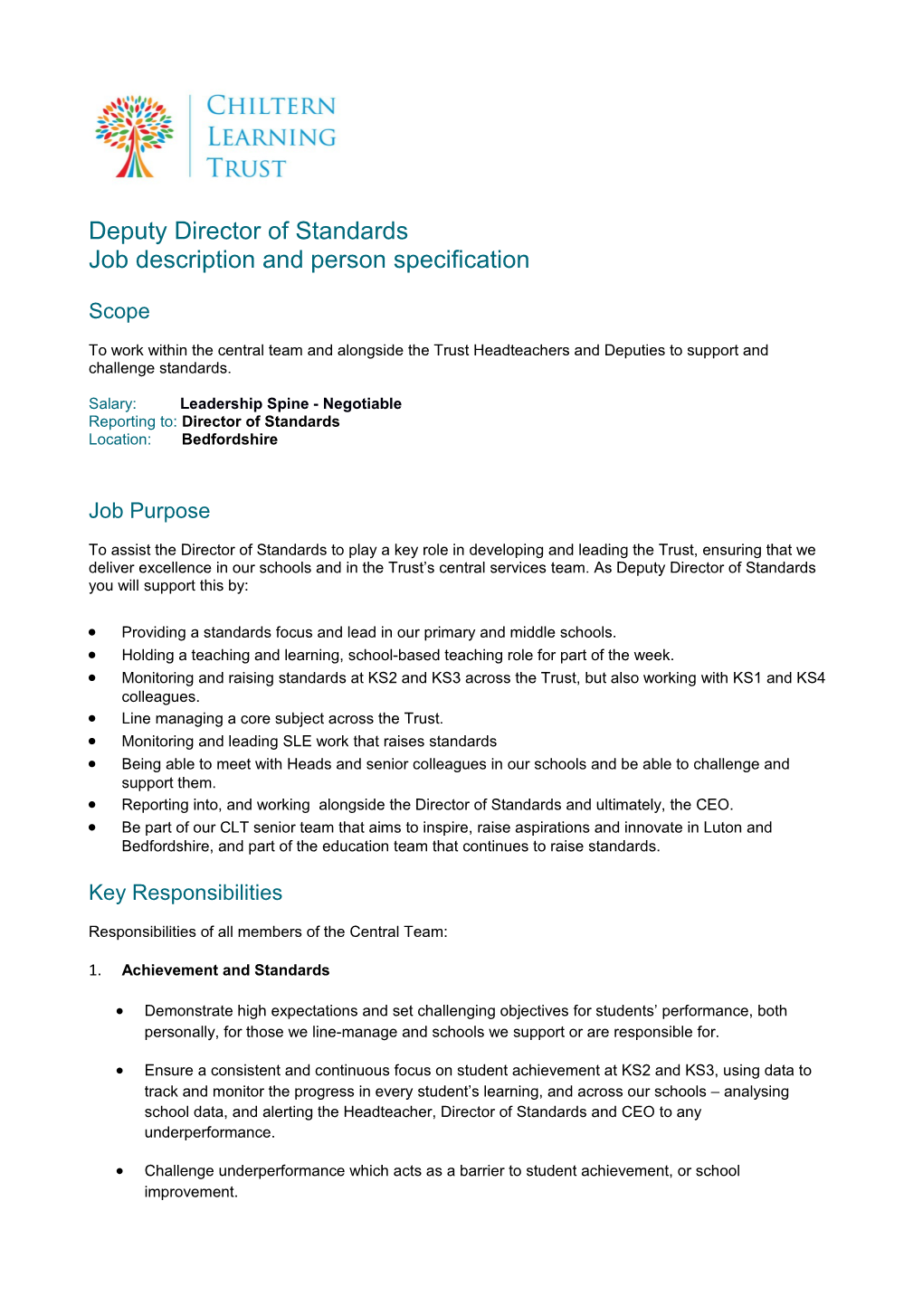 Job Description and Person Specification s8