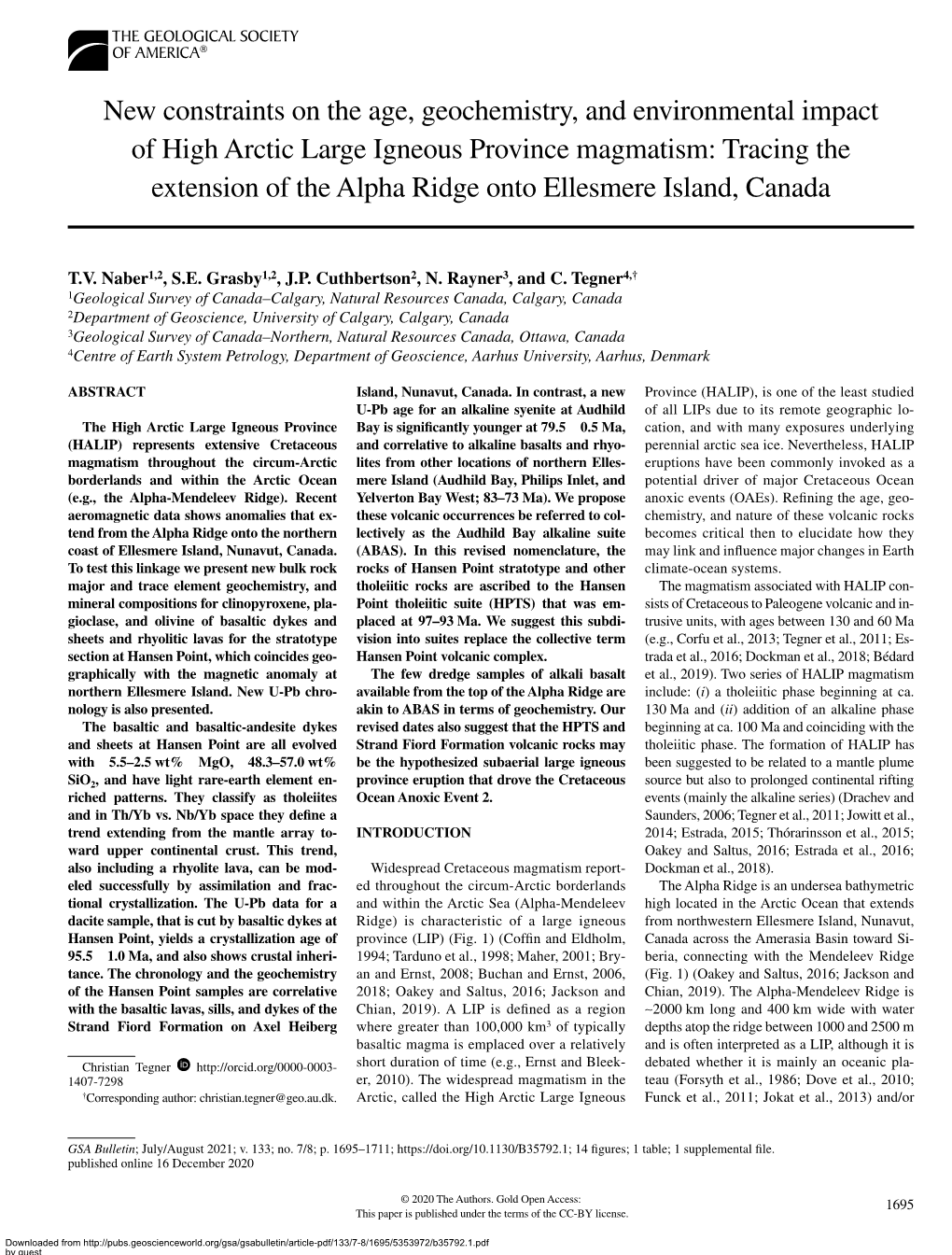 New Constraints on the Age, Geochemistry