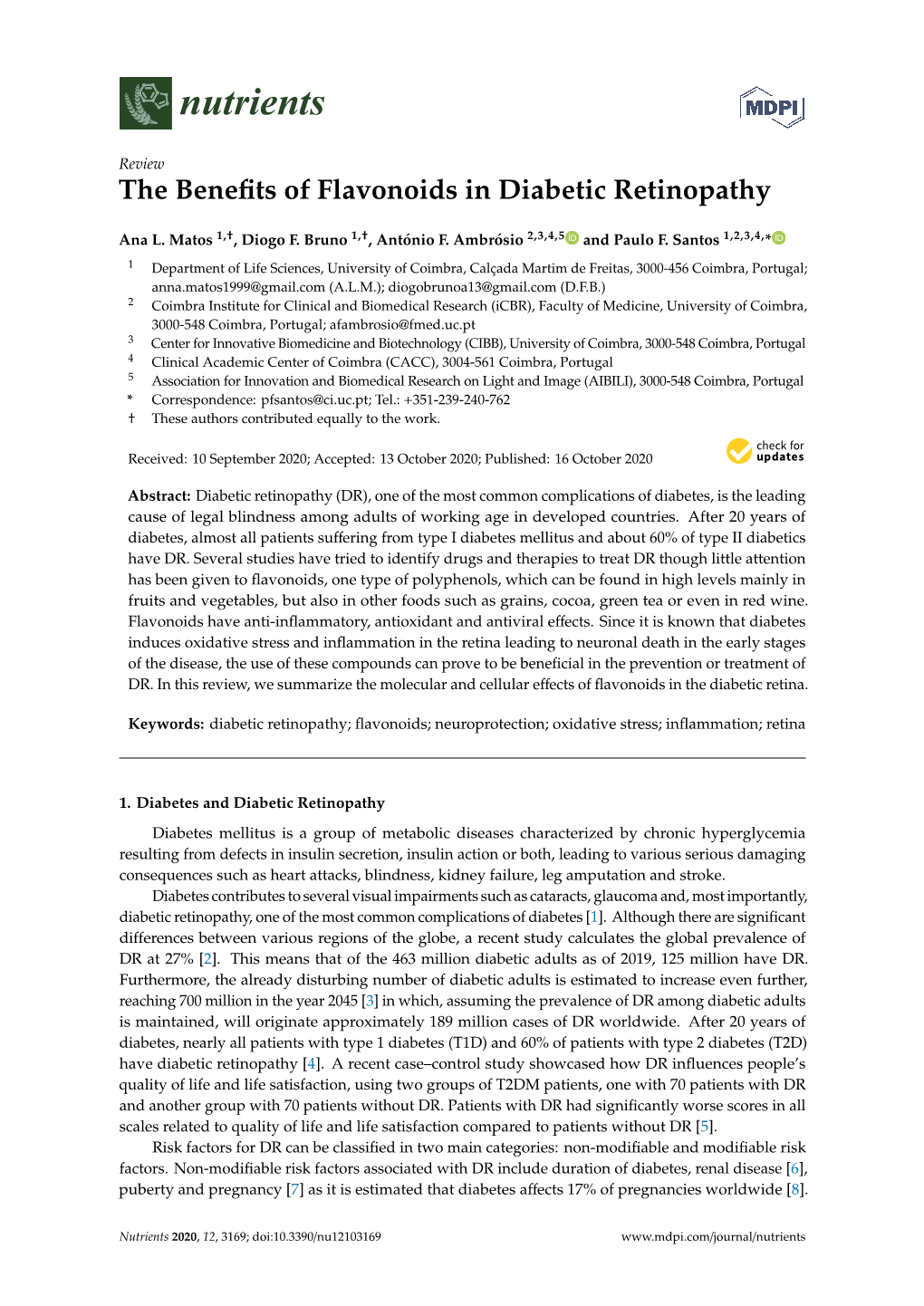 The Benefits of Flavonoids in Diabetic Retinopathy