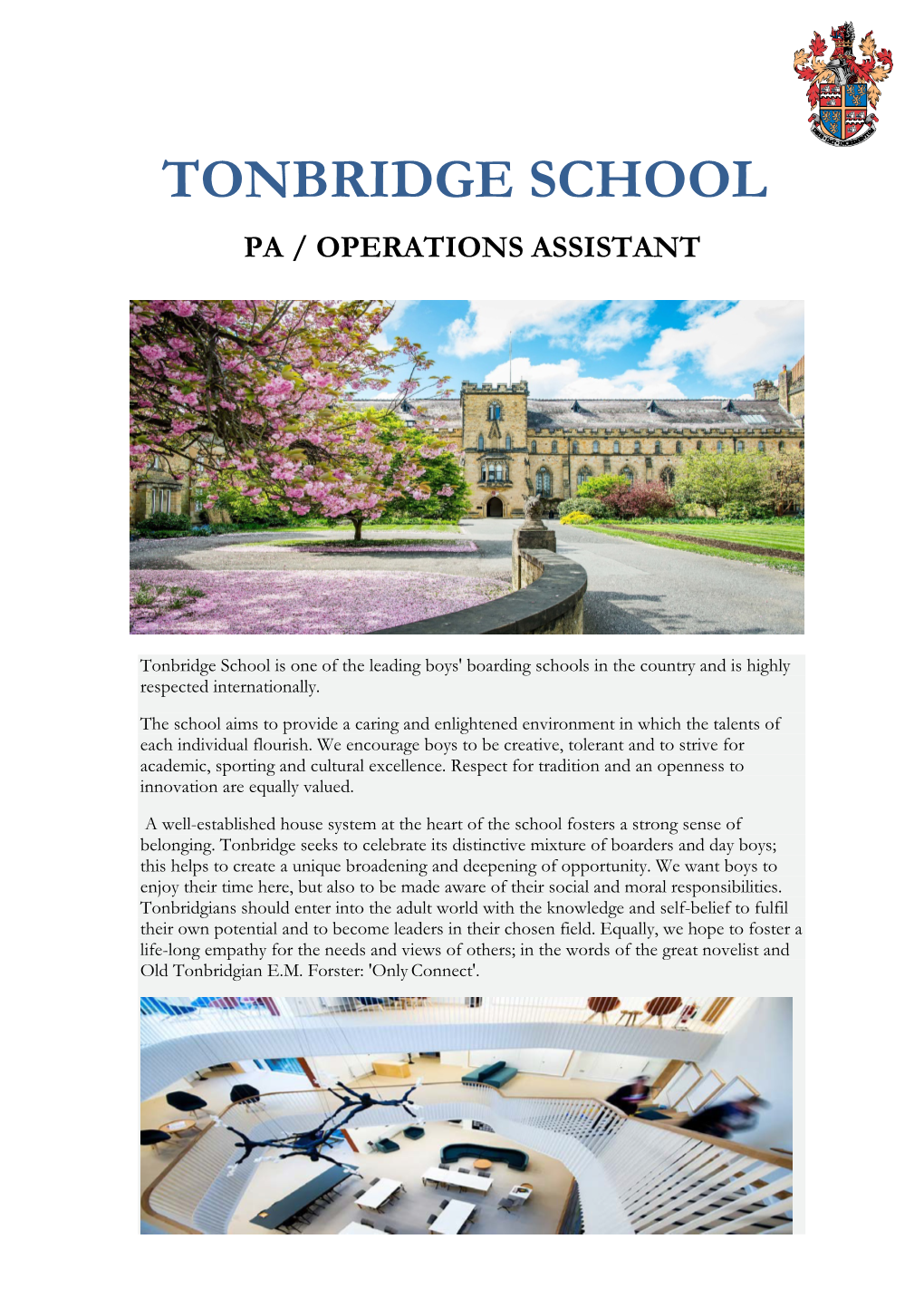 Tonbridge School Pa / Operations Assistant