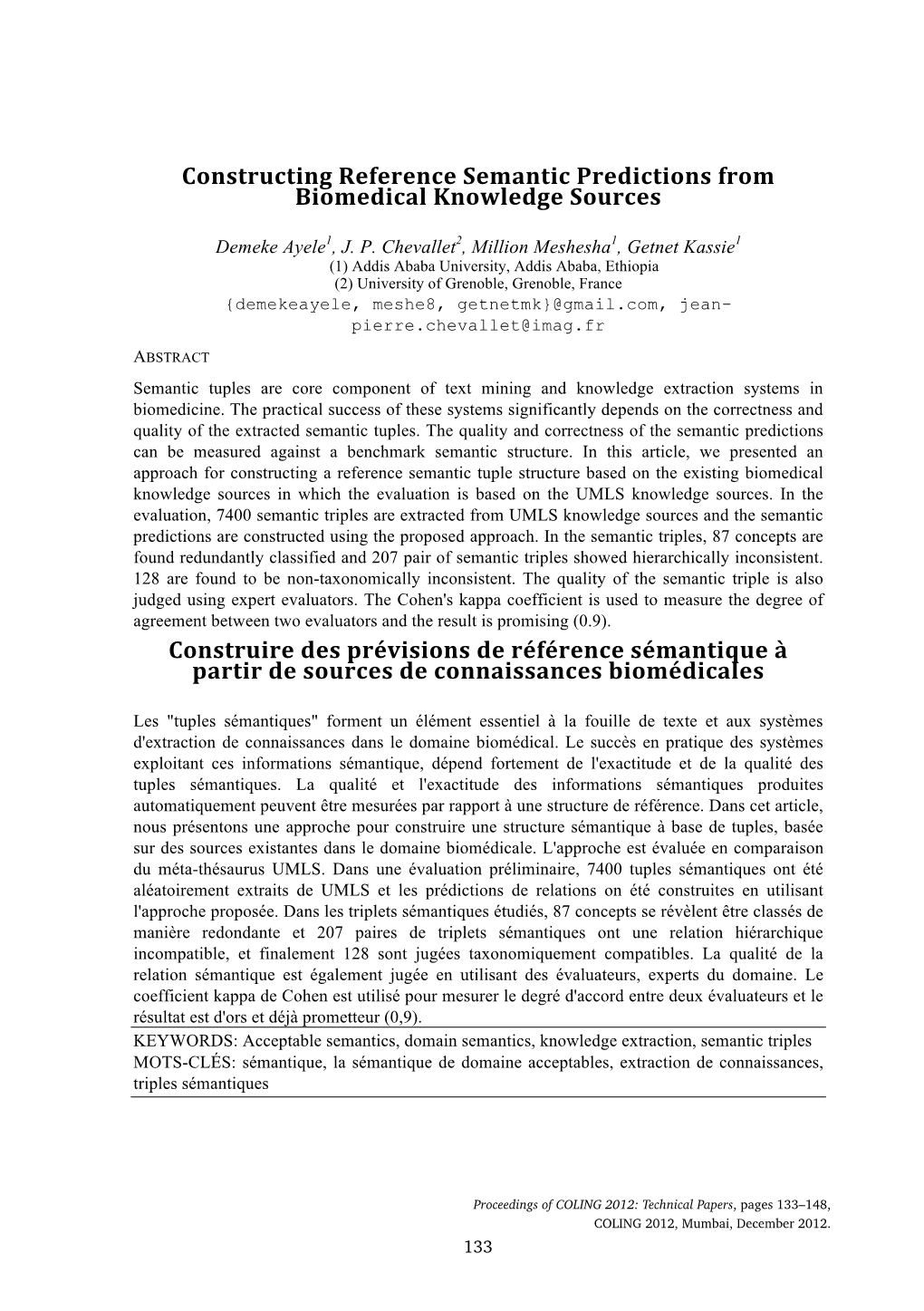 Constructing Reference Semantic Predictions from Biomedical Knowledge Sources