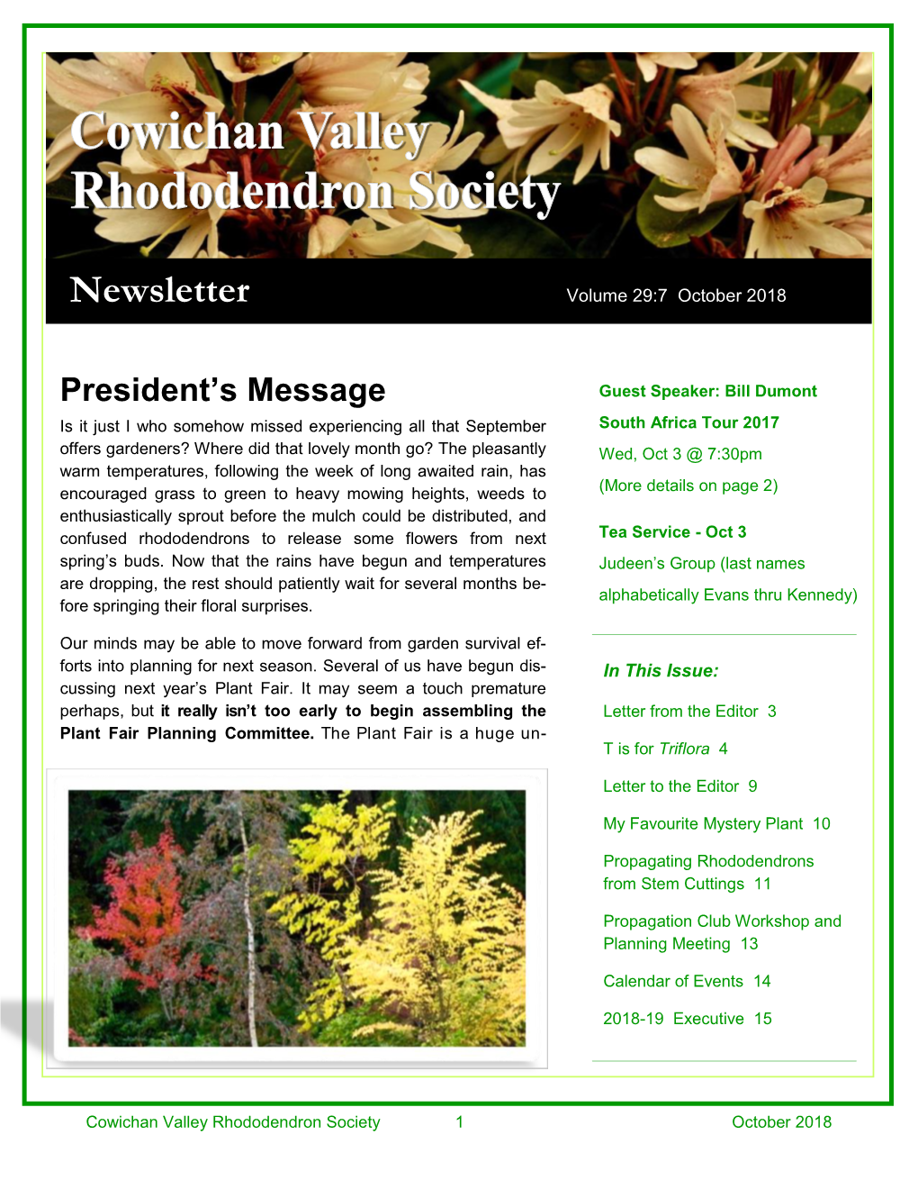 CVRS Newsletter October 2018.Pdf