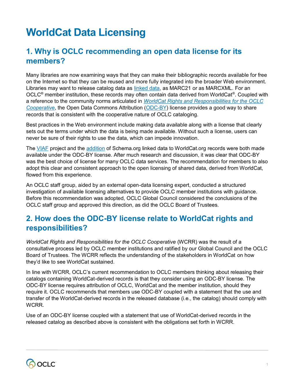 Worldcat Data Licensing