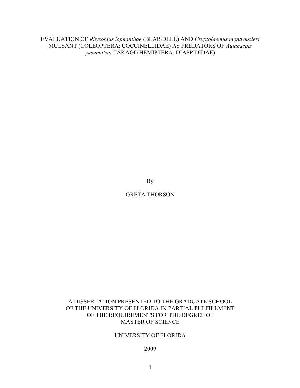 University of Florida Thesis Or Dissertation Formatting