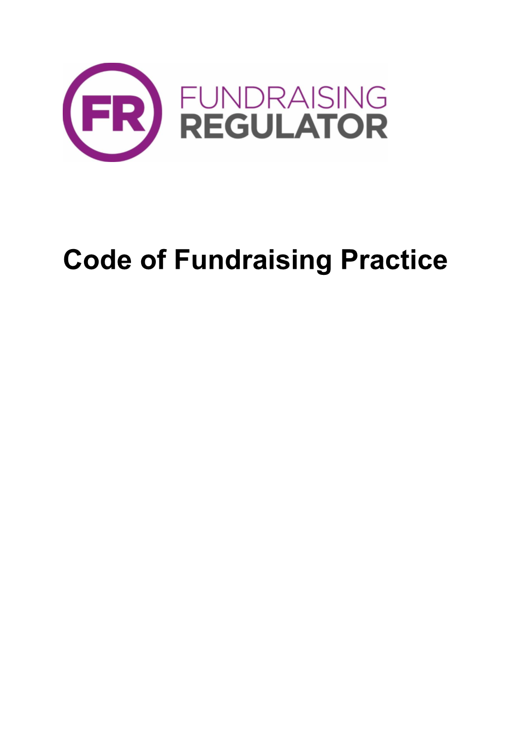 Code of Fundraising Practice