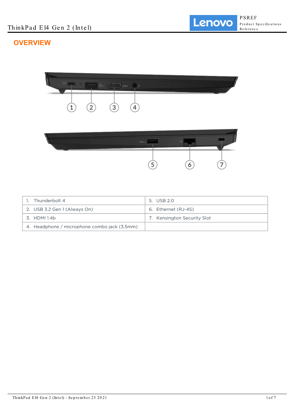 Thinkpad E14 Gen 2 (Intel) Reference