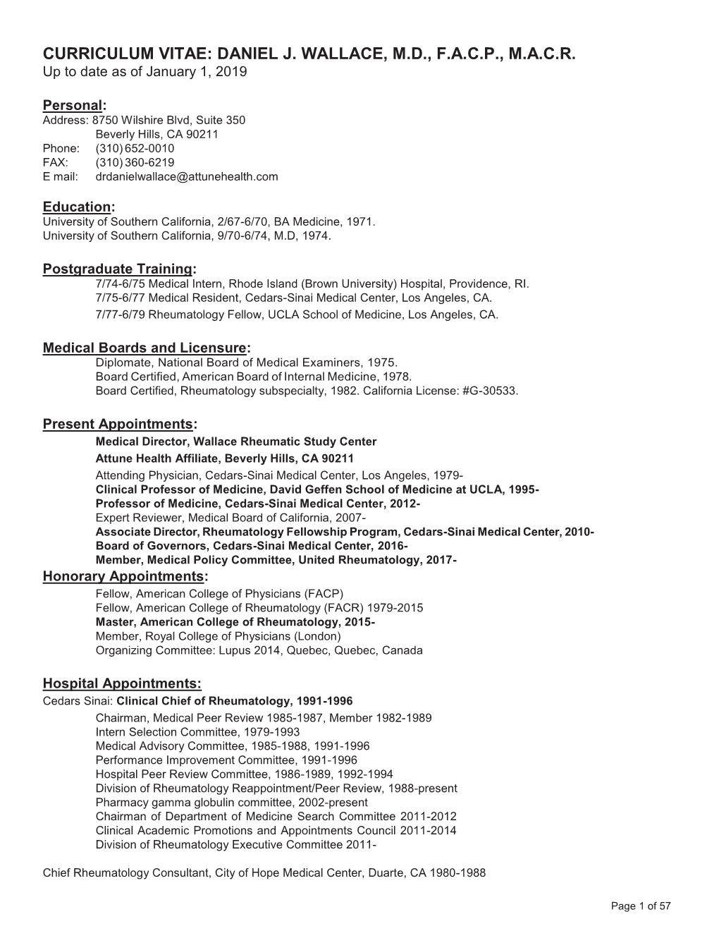 Curriculum Vitae: Daniel J