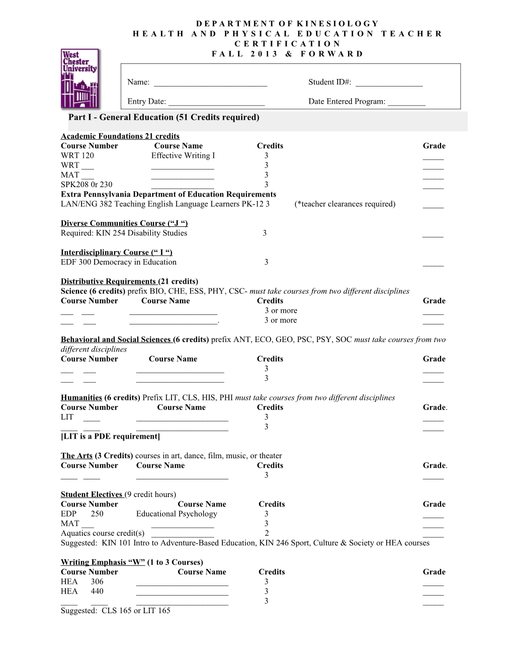 Academic Foundations 18 Credits