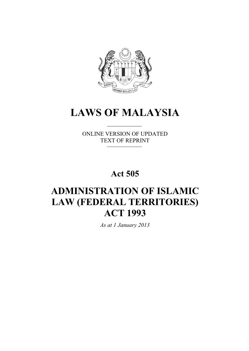 Laws of Malaysia