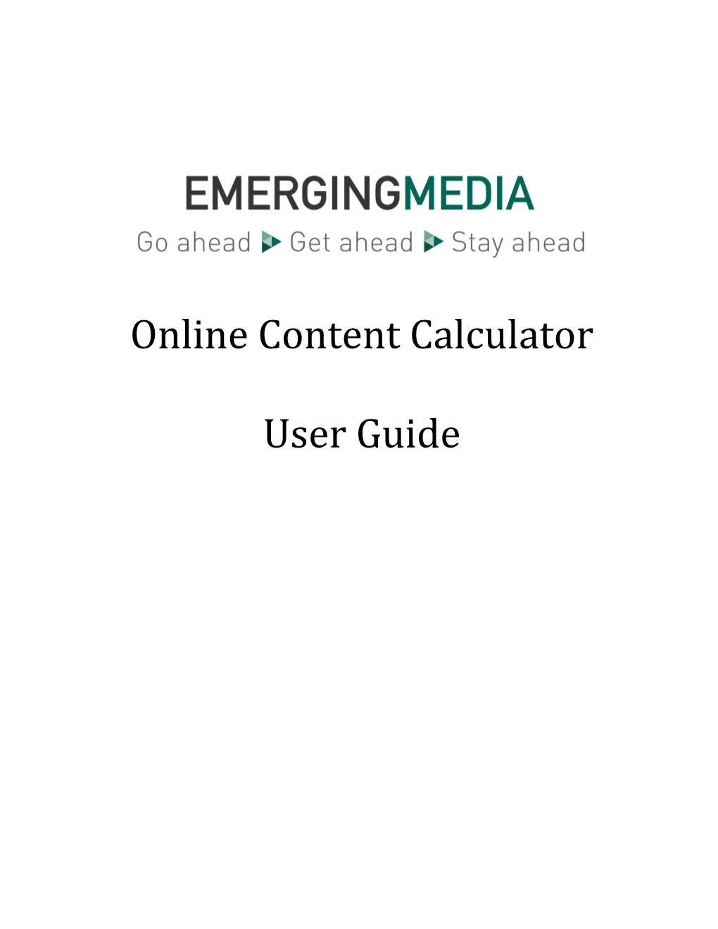 Online Content Calculator User Guide