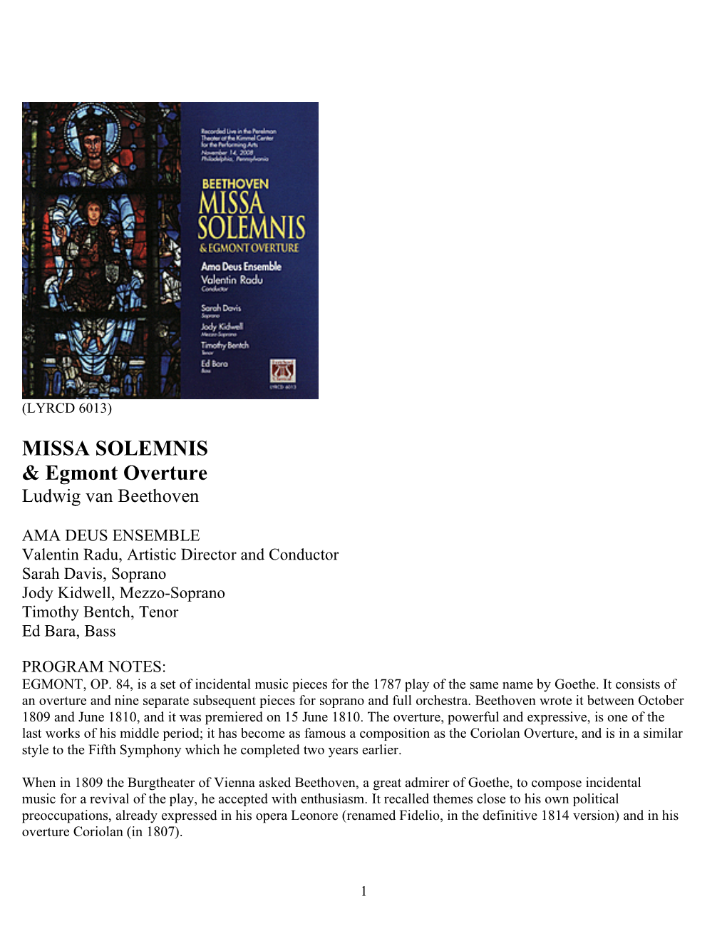 6013 Missa Solemnis