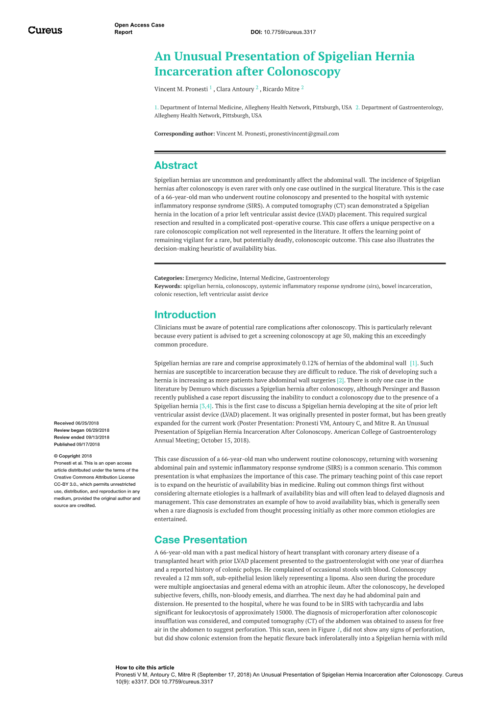 An Unusual Presentation of Spigelian Hernia Incarceration After Colonoscopy