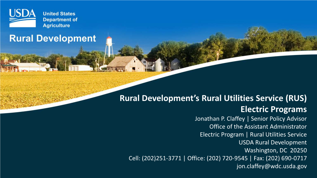 Rural Development's Rural Utilities Service