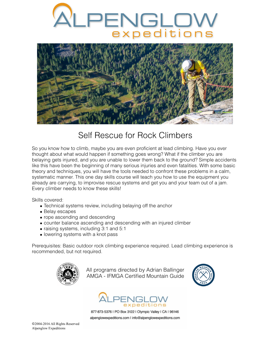 Self Rescue for Rock Climbers