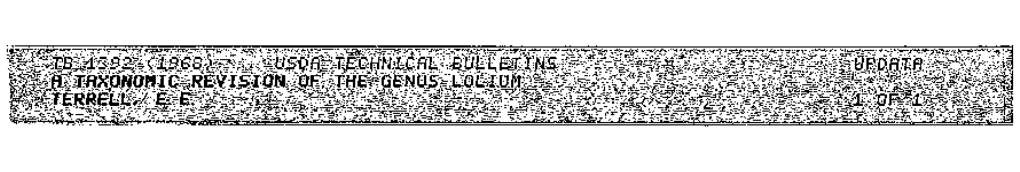 A Taxonomic Revision of the Genus Lolium