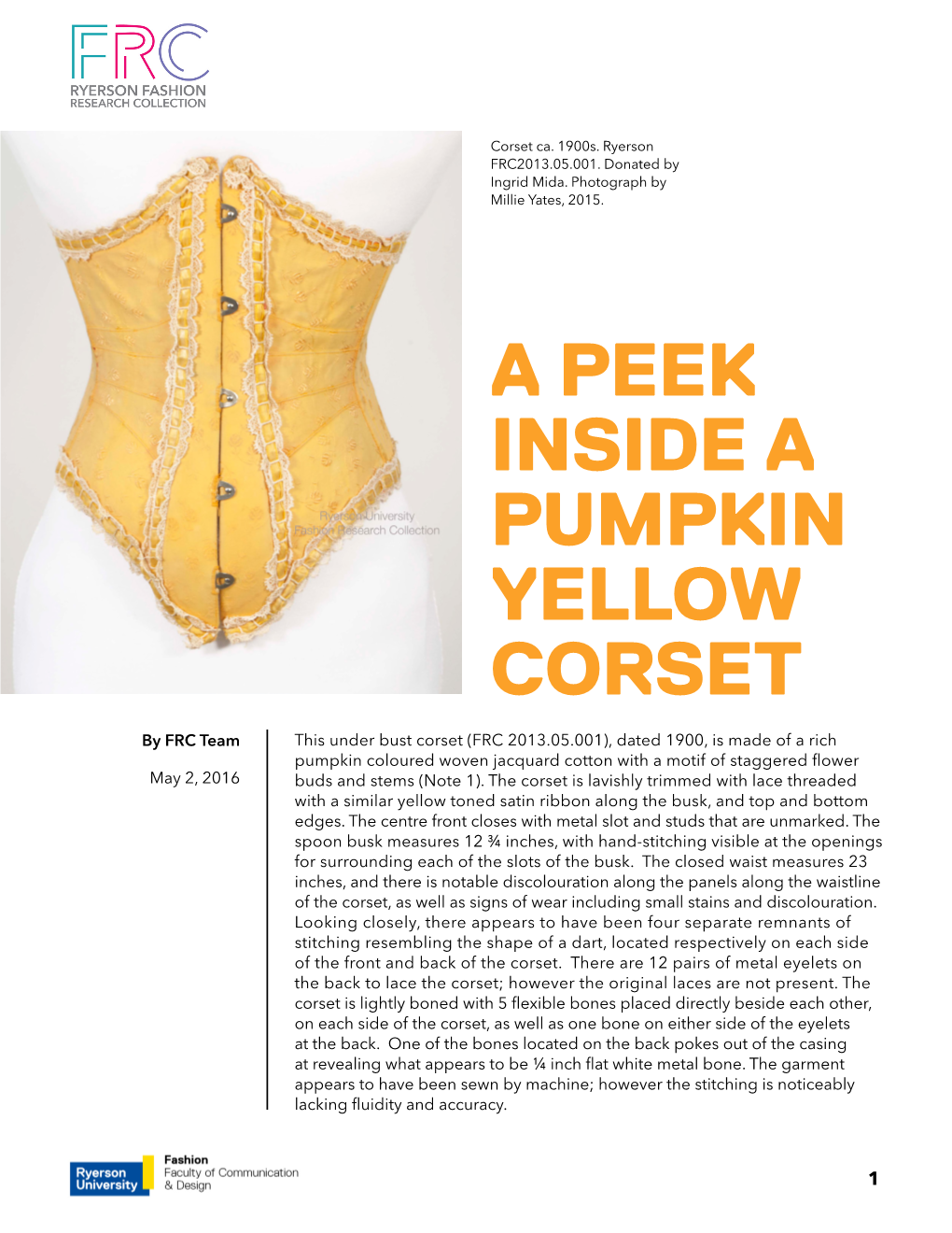 A Peak Inside a Pumpkin Yellow Corset