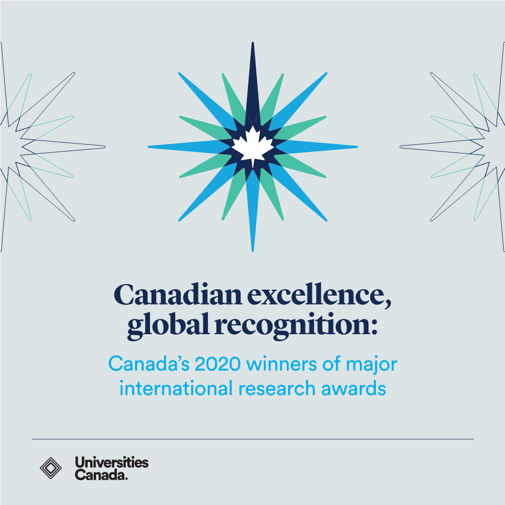 Canadian Excellence, Global Recognition