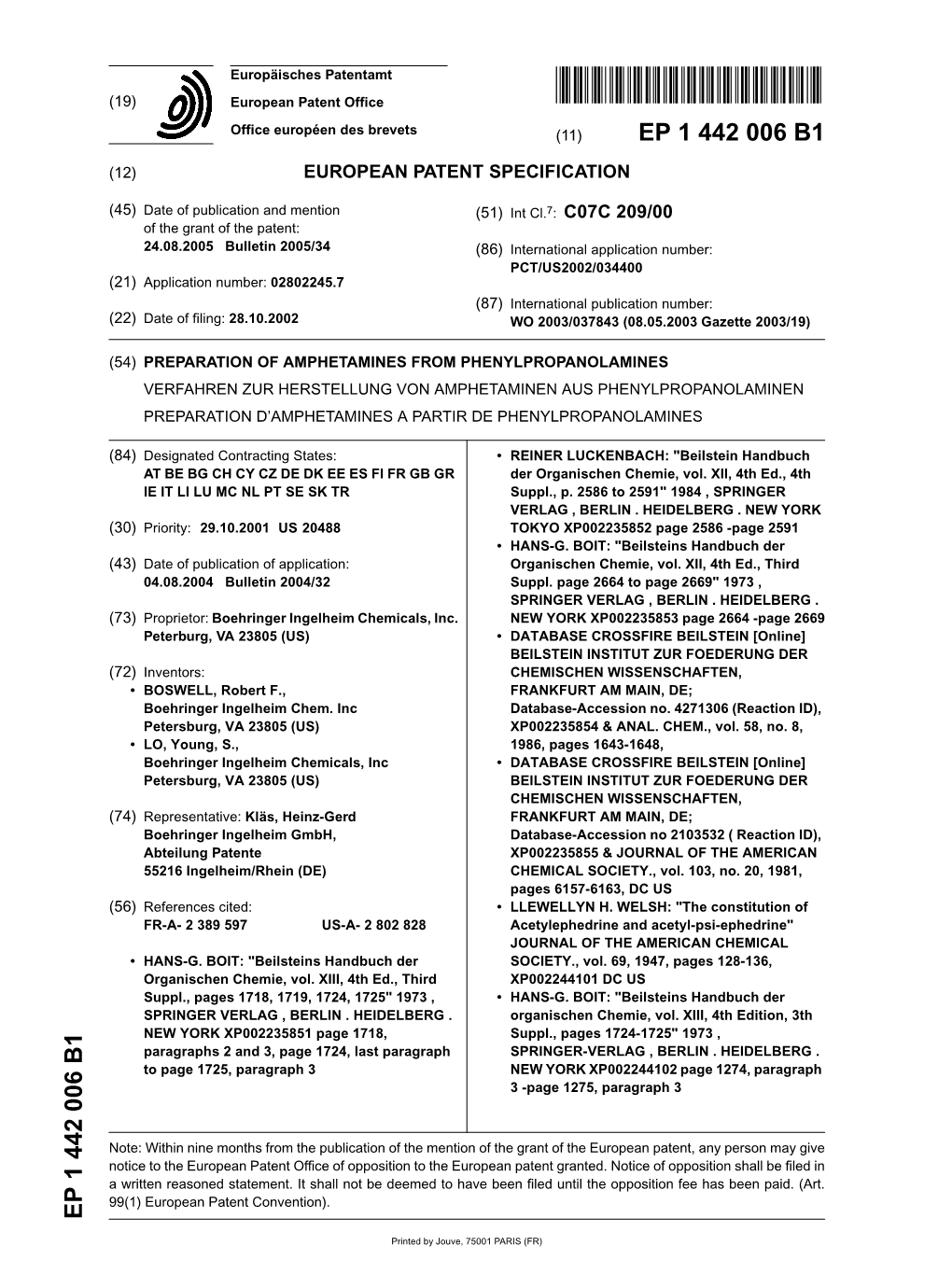 Preparation of Amphetamines From