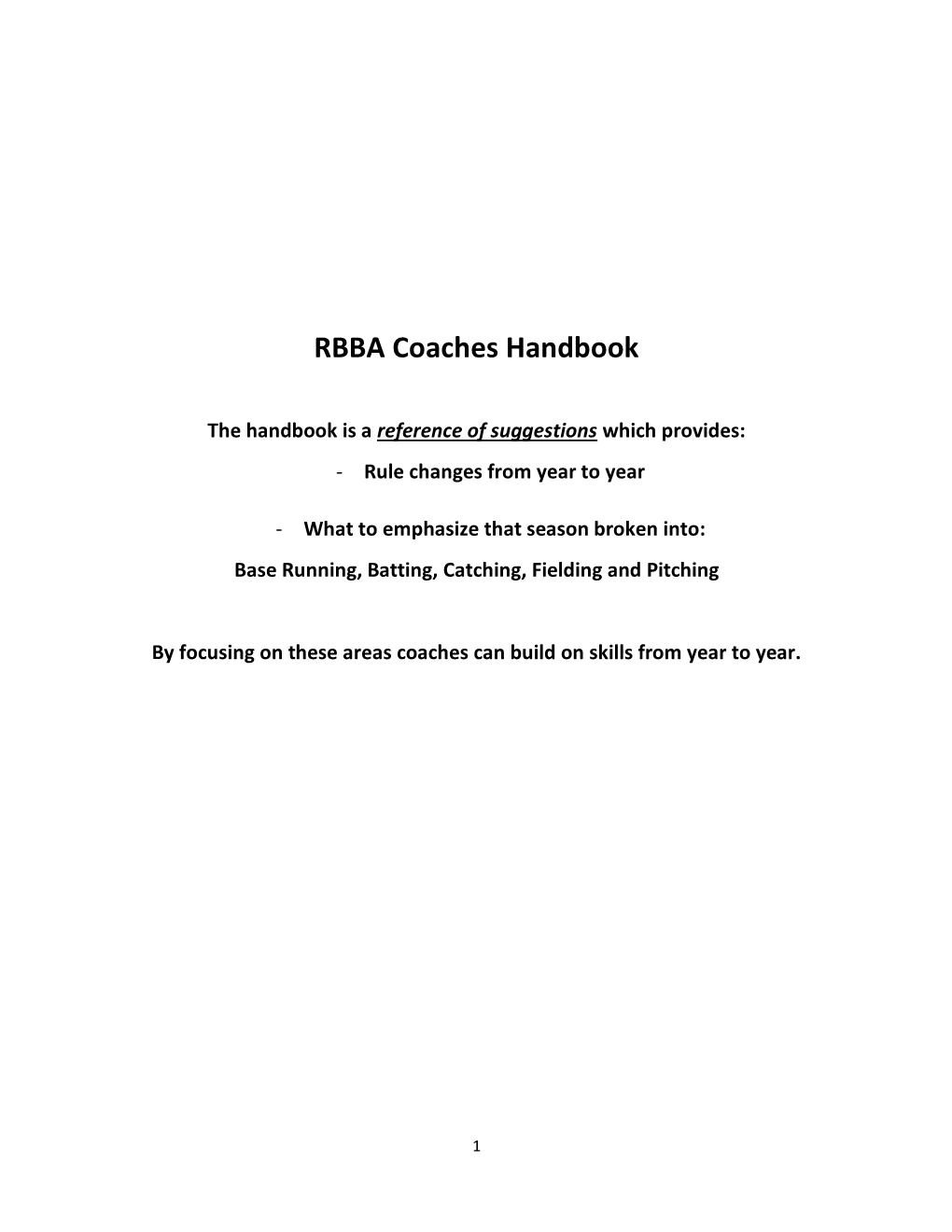 RBBA Coaches Handbook