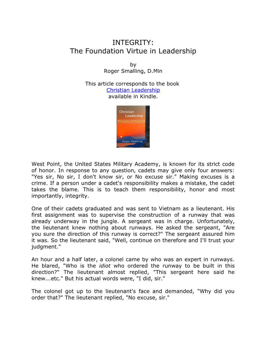 The Foundation Virtue in Leadership