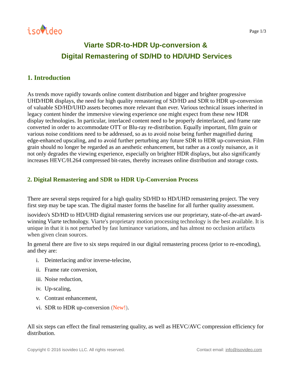 Viarte Remastering of SD to HD/UHD & HDR Guide