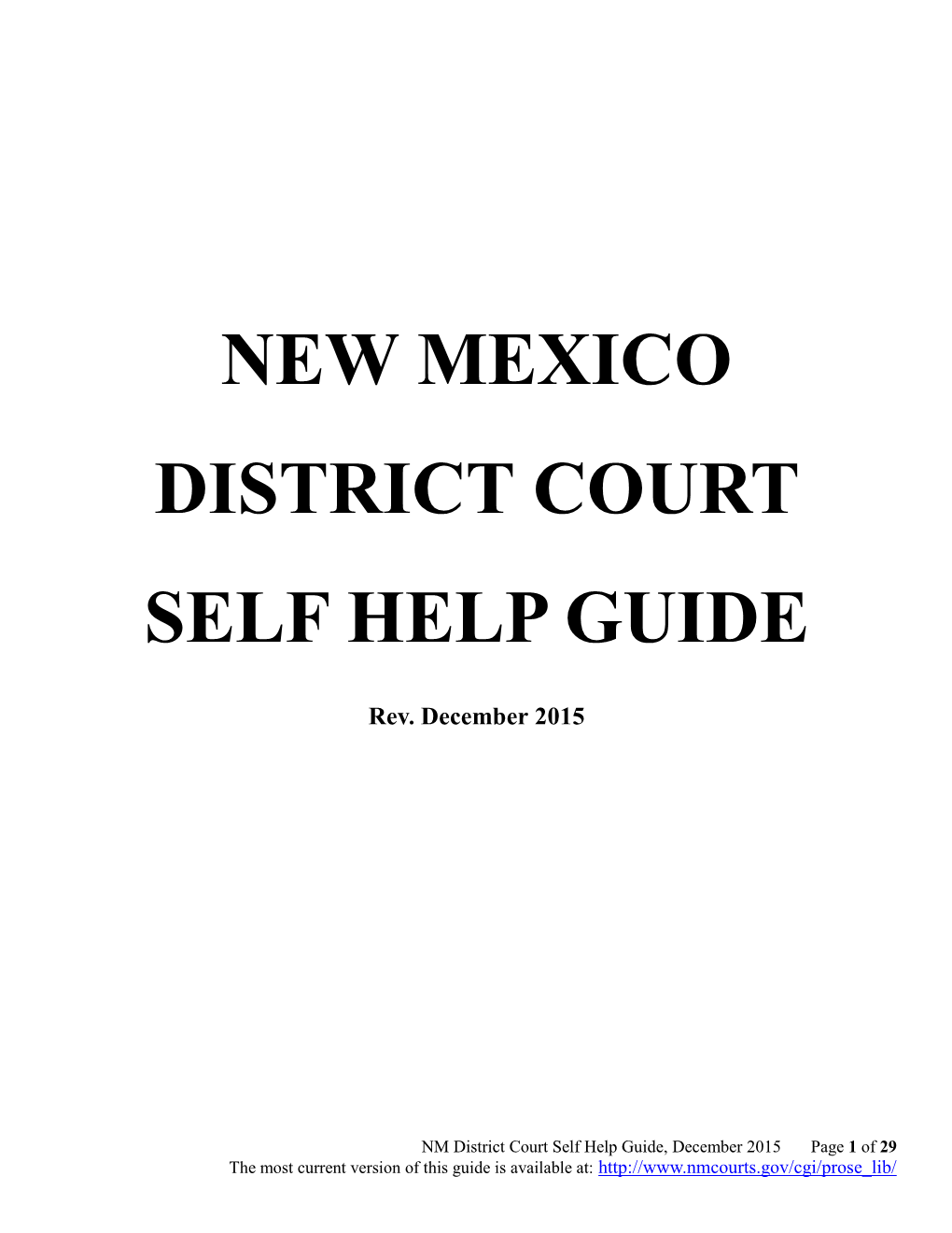 New Mexico District Court Self Help Guide