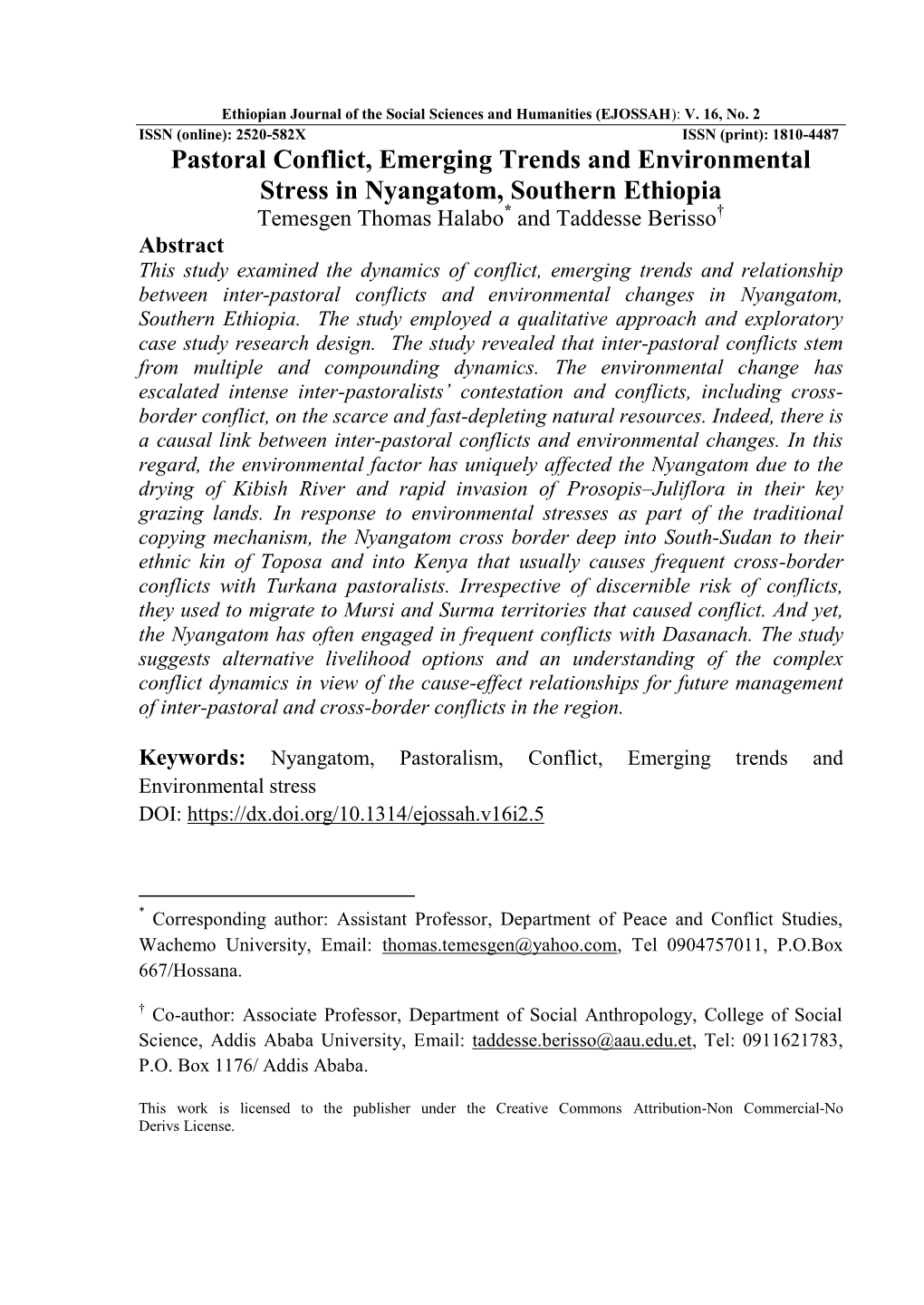 Pastoral Conflict, Emerging Trends and Environmental Stress In