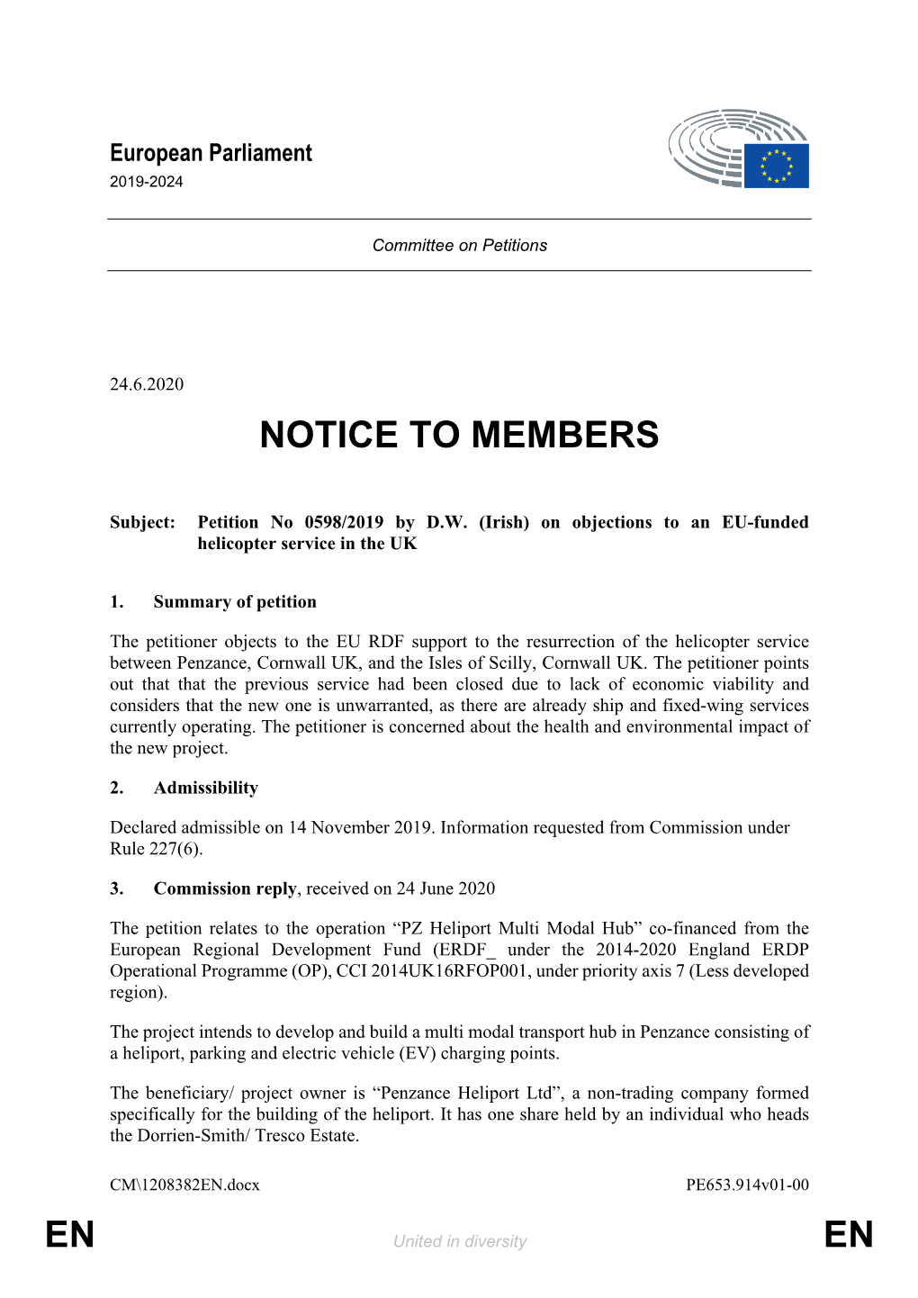 En En Notice to Members