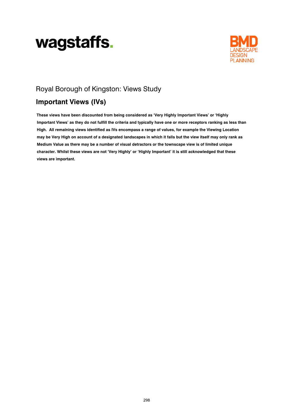 Royal Borough of Kingston: Views Study P R a Views Vs