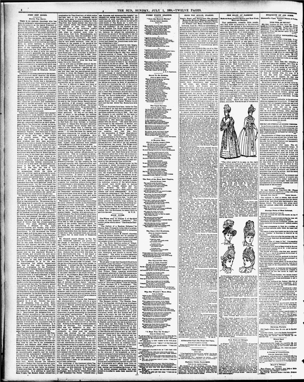 !'!?Wf555f55j ,,V !V the SUN, SUNDAY, JULY'l, 1888.-TWE- LVE PAGES