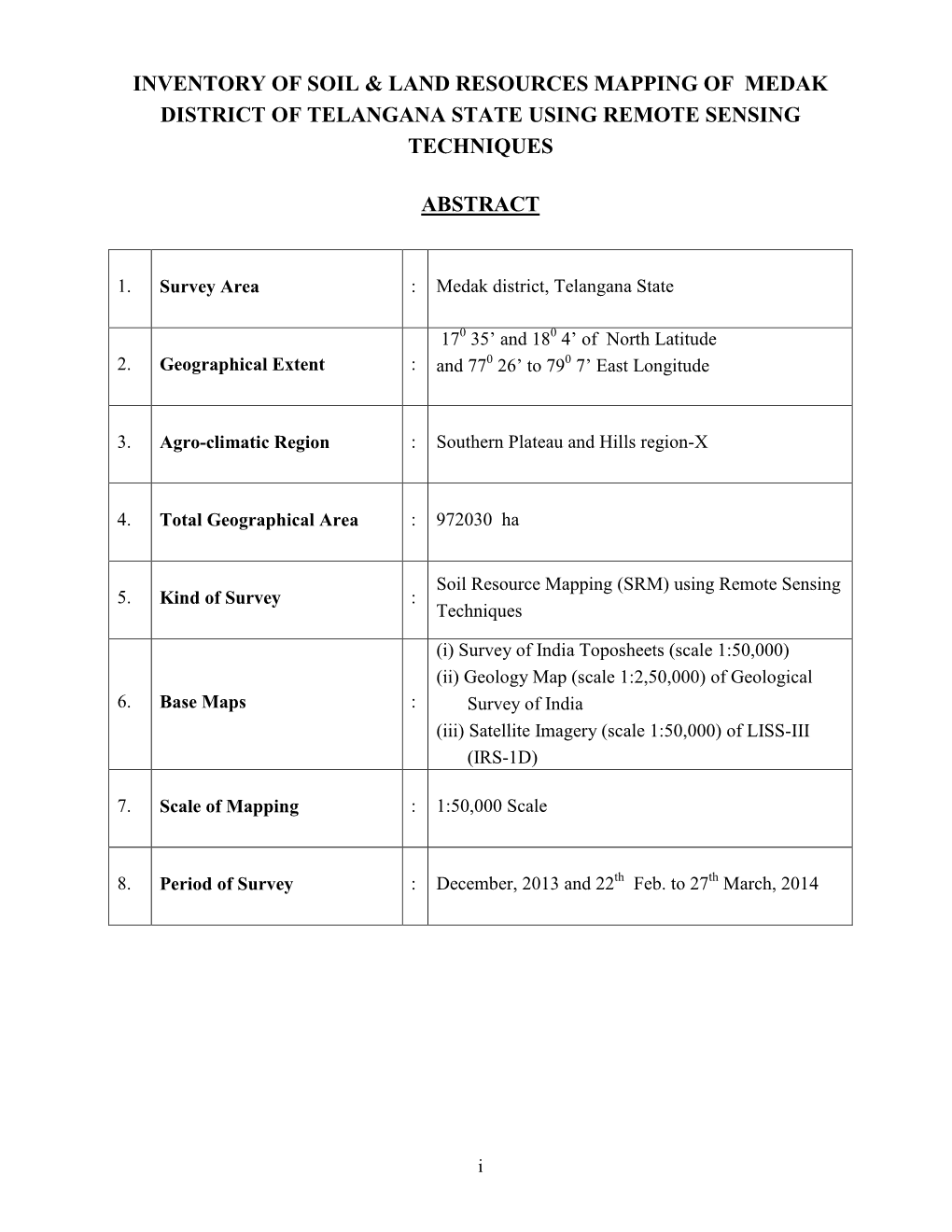 Inventory of Soil & Land Resources Mapping of Khammam District of Telangana State Using Remote Sensing Techniques