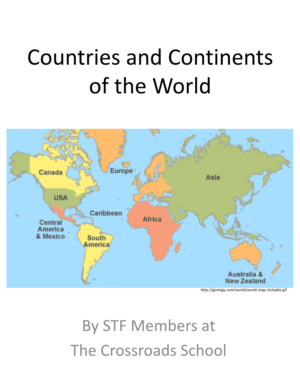 Countries and Continents of the World: a Visual Model