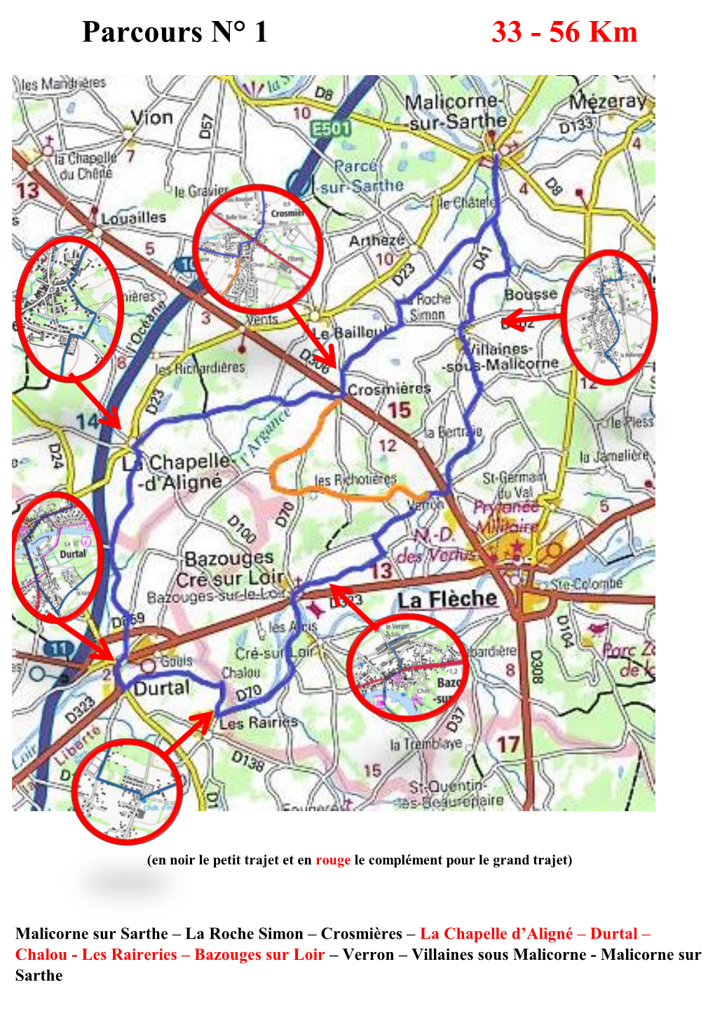 Parcours N° 1 33 - 56 Km