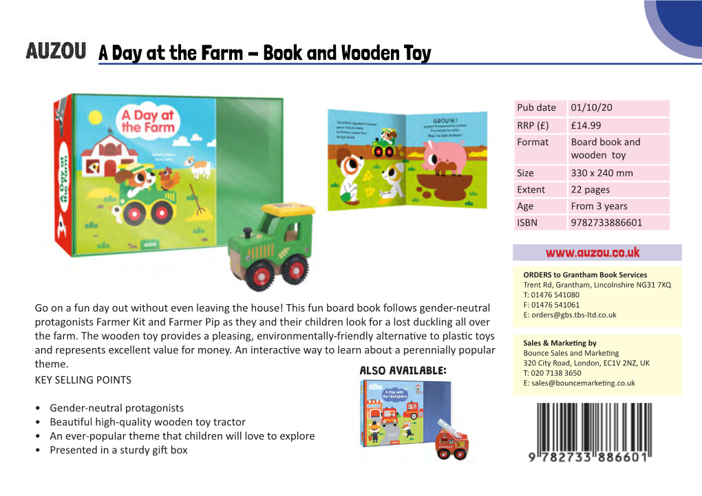 A Day at the Farm - Book and Wooden Toy