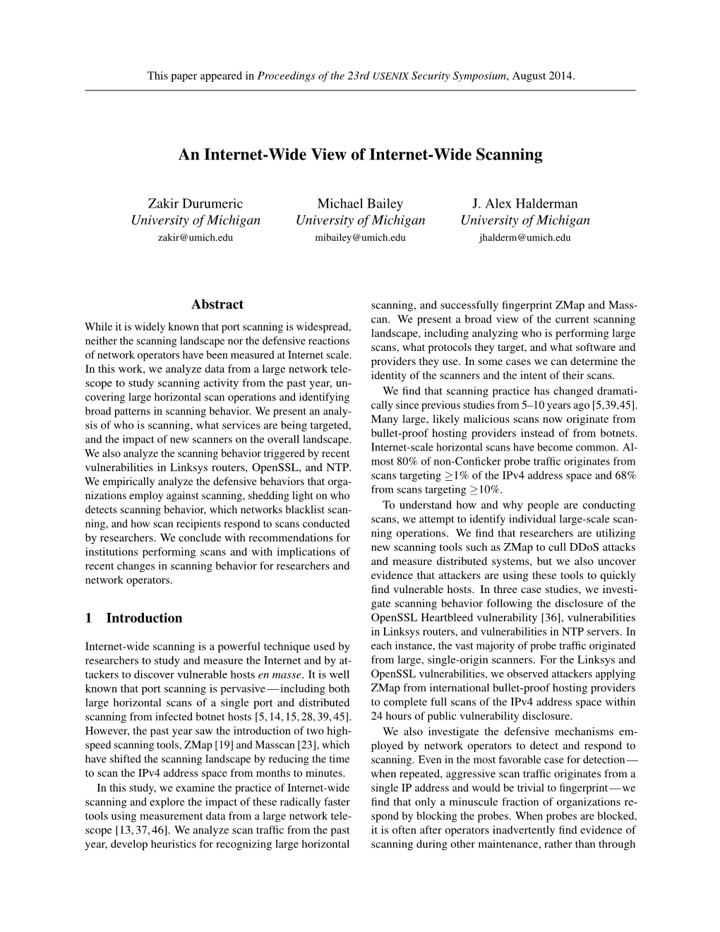 An Internet-Wide View of Internet-Wide Scanning